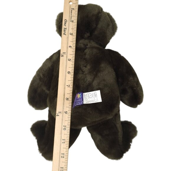 Vermont Teddy Bear 14" Plush Chocolate Brown Stuffed Animal Toy Blue Bow Tie - Picture 11 of 12